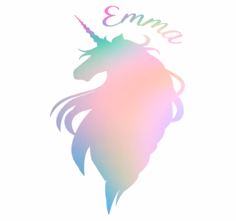Kids vinyl carpet customizable unicorn silhouette - TenStickers