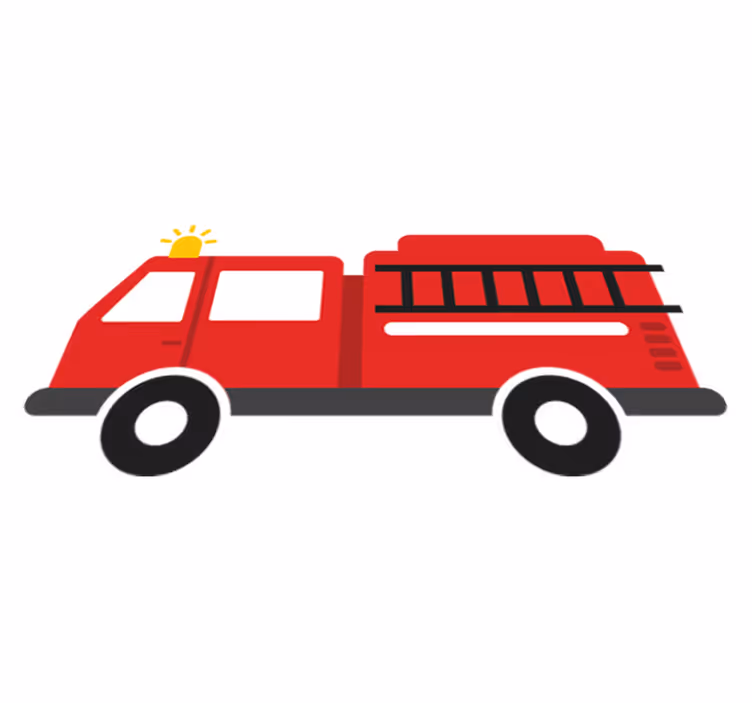 Kids vinyl carpet firefighters truck design - TenStickers