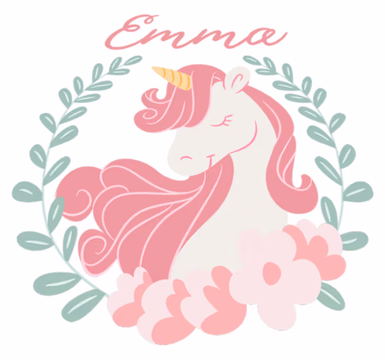 Kids vinyl carpet personalized unicorn princess - TenStickers
