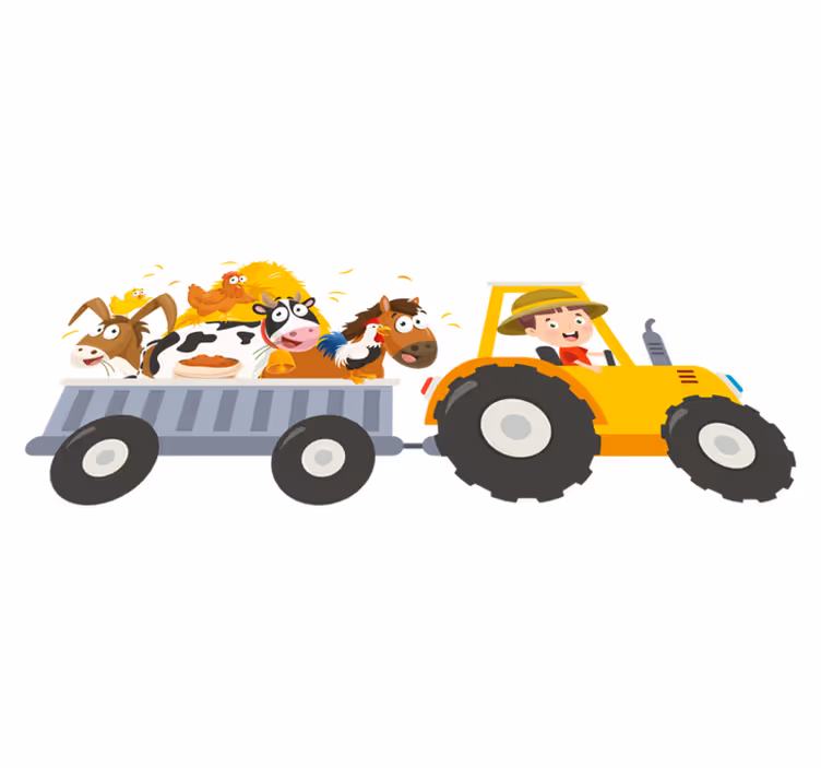 Kids vinyl carpet little farmer with animals - TenStickers