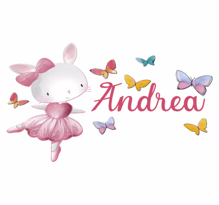 Kids vinyl carpet with ballet girl and butterflies - TenStickers