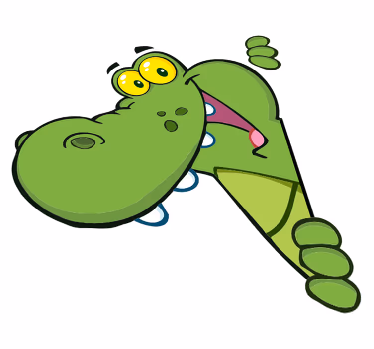 Kids vinyl carpet green happy crocodile - TenStickers