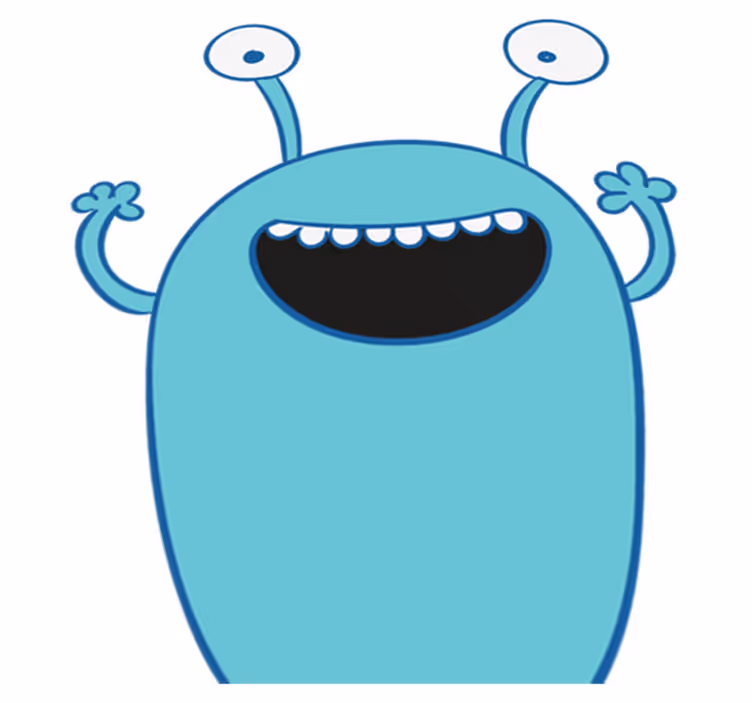 Kids vinyl carpet blue monster wardrobe sticker - TenStickers