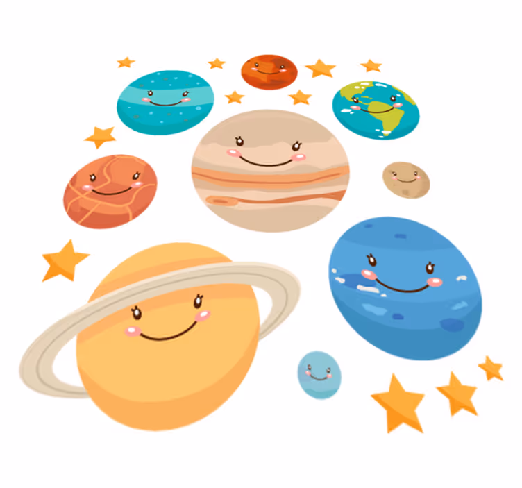 Kids vinyl carpet solar system planet stickers - TenStickers