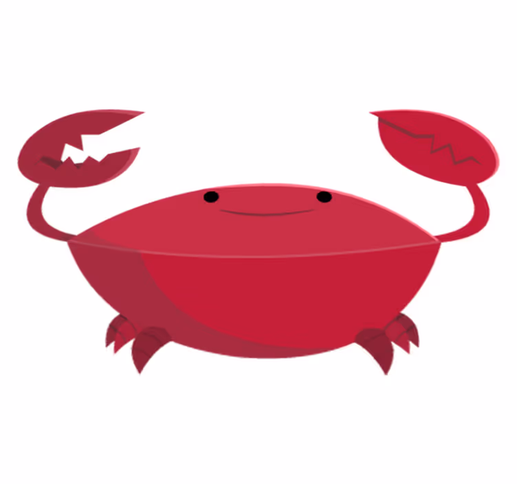Kids vinyl carpet red smiling crab - TenStickers