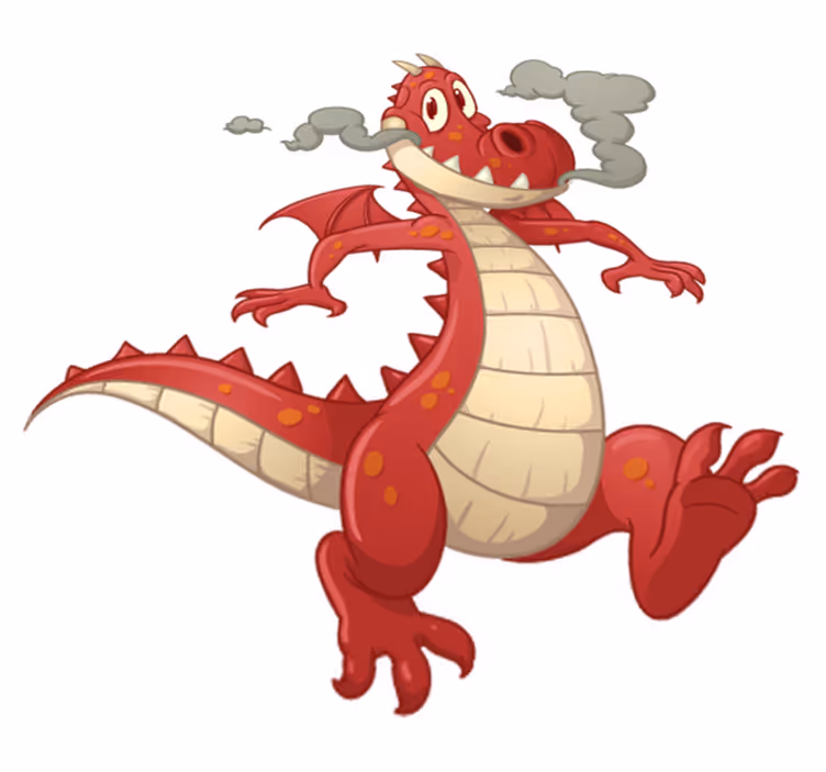 Kids vinyl carpet red dragon - TenStickers