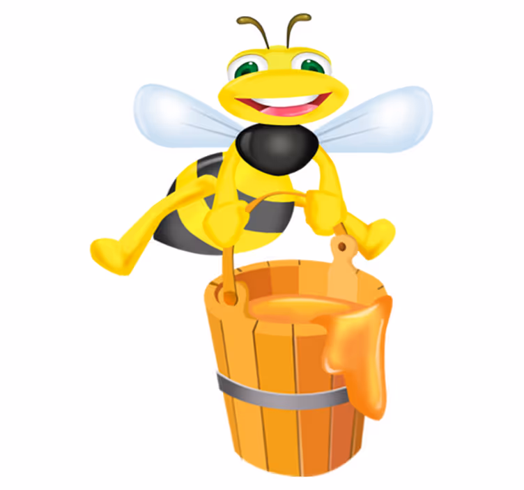 Kids vinyl carpet honey cube bee sticker - TenStickers