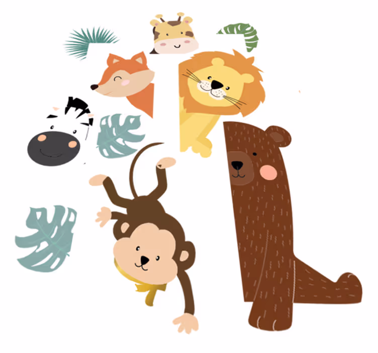 Kids vinyl carpet animals at the door - TenStickers