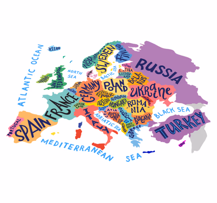Kids vinyl carpet europe map for kids - TenStickers