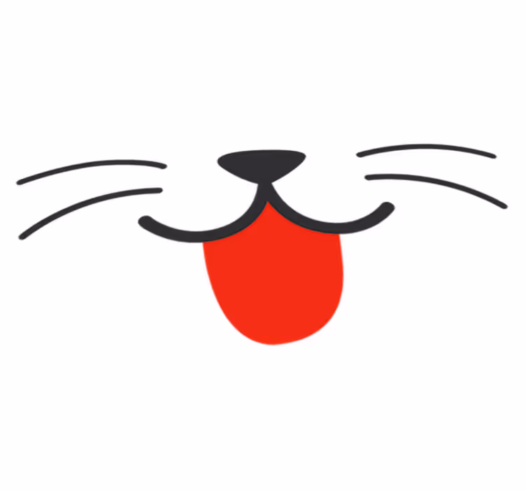 Kids vinyl carpet cat mouth and nose sticker - TenStickers