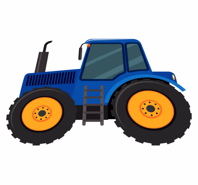 Kids vinyl carpet blue tractor design - TenStickers