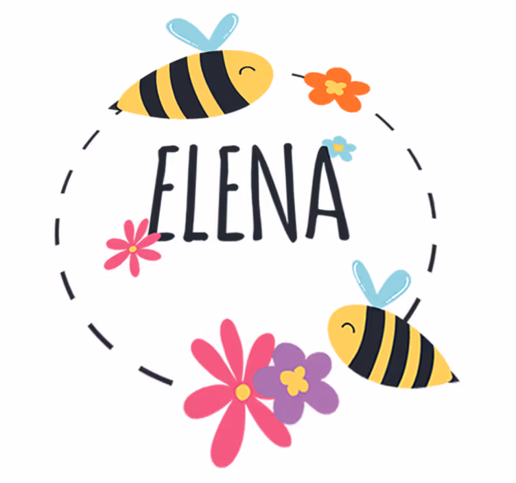 Kids vinyl carpet personalized spring name sticker - TenStickers