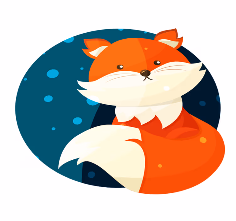 Kids vinyl carpet cute fox design - TenStickers