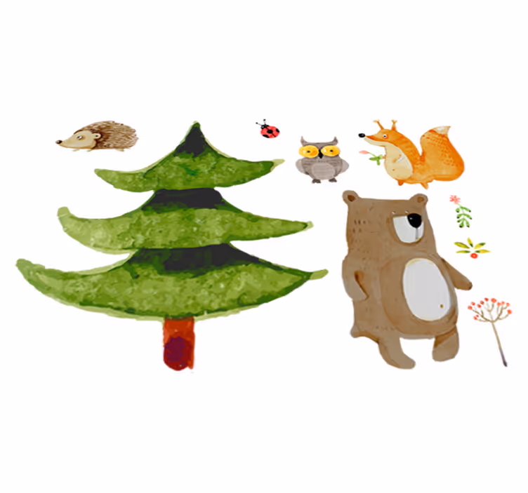 Kids vinyl carpet wild forest creatures - TenStickers