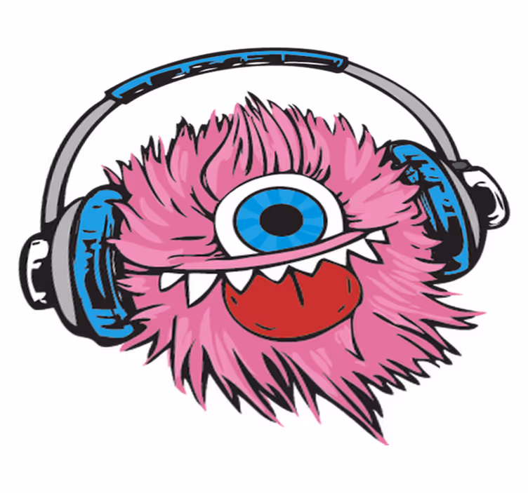 Kids vinyl carpet pink fluffy monster - TenStickers