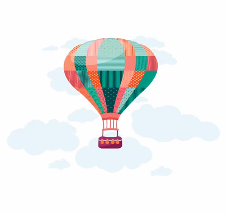 Kids vinyl carpet patchwork hot air balloon - TenStickers