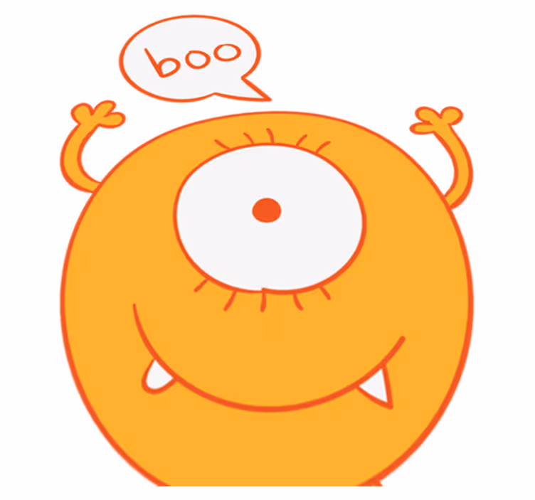 Kids vinyl carpet yellow monster closet sticker - TenStickers