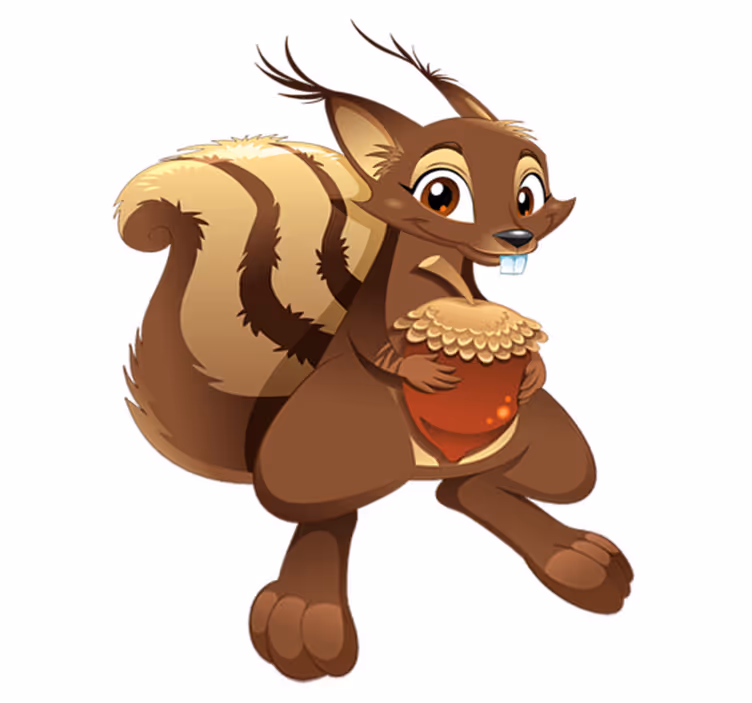 Kids vinyl carpet squirrel with acorn design - TenStickers