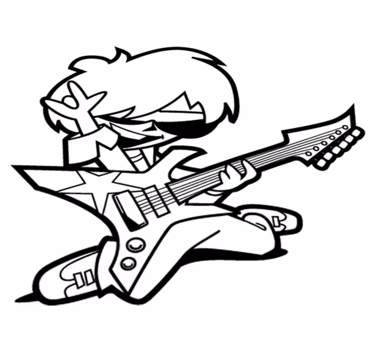 Kids vinyl carpet teenager with guitar - TenStickers