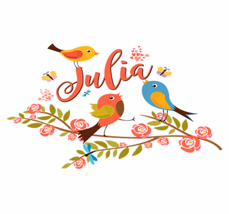 Kids vinyl carpet spring birds personalized design - TenStickers