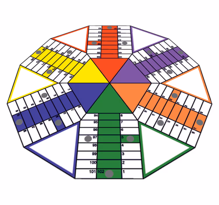 Kids vinyl carpet geometric parchis board adhesive - TenStickers