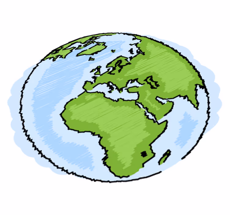 Kids vinyl carpet green and blue world map - TenStickers