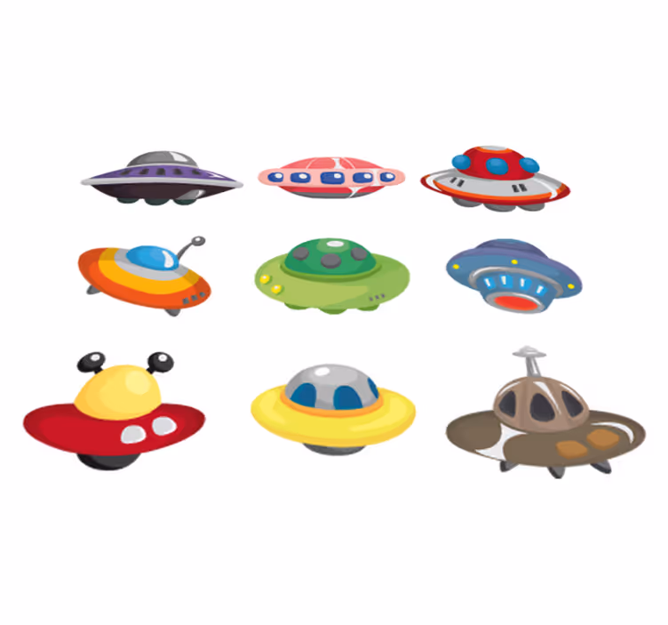 Kids vinyl carpet ufo sticker collection - TenStickers
