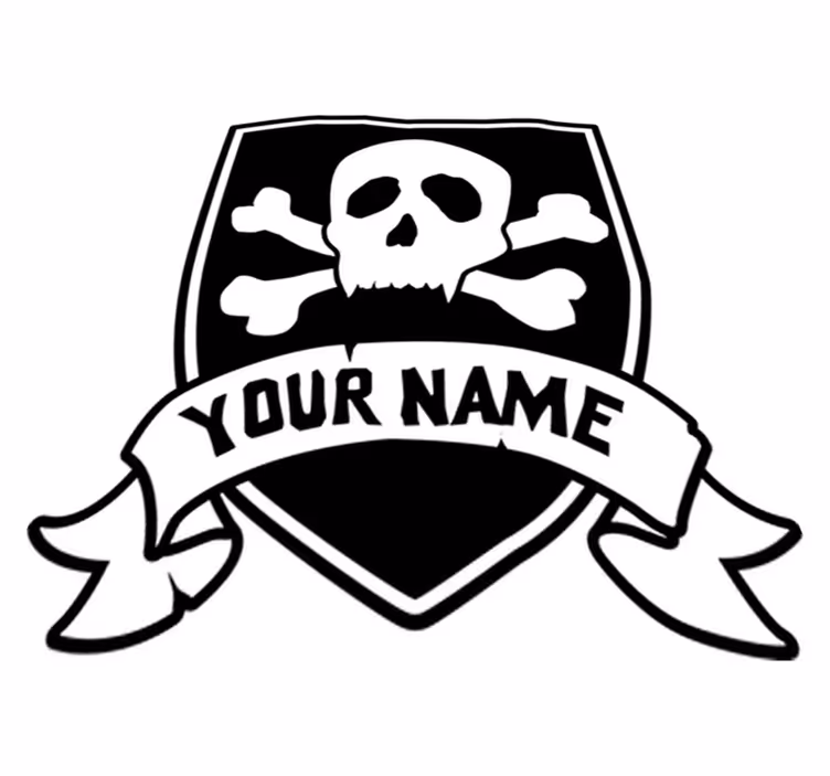 Kids vinyl carpet pirate skull personalized design - TenStickers