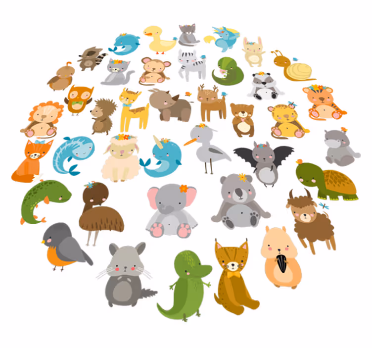 Kids vinyl carpet zoo animals - TenStickers