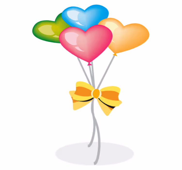 Kids vinyl carpet with heart shaped balloons - TenStickers