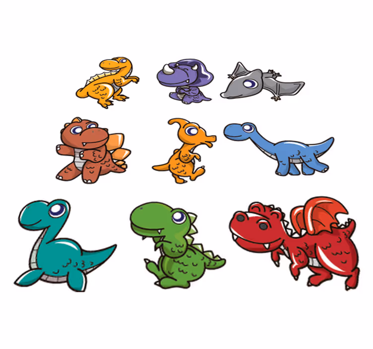 Kids vinyl carpet baby dinosaur stickers - TenStickers