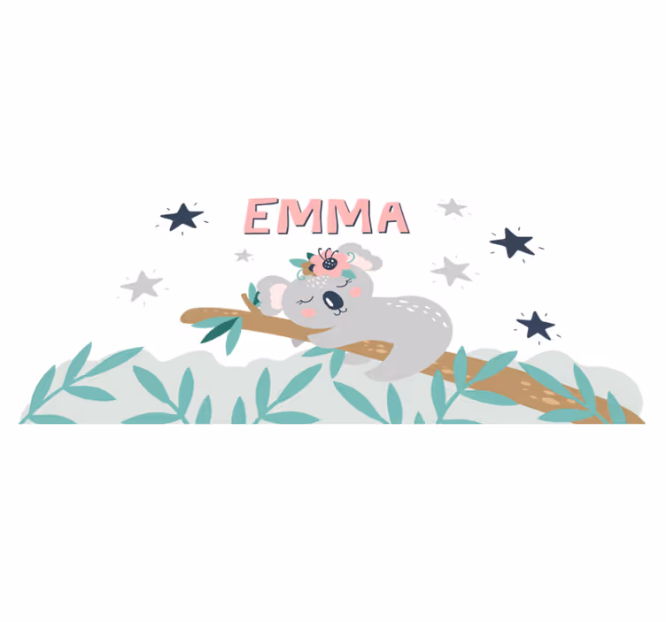Kids vinyl carpet cute koala personalized for girl - TenStickers