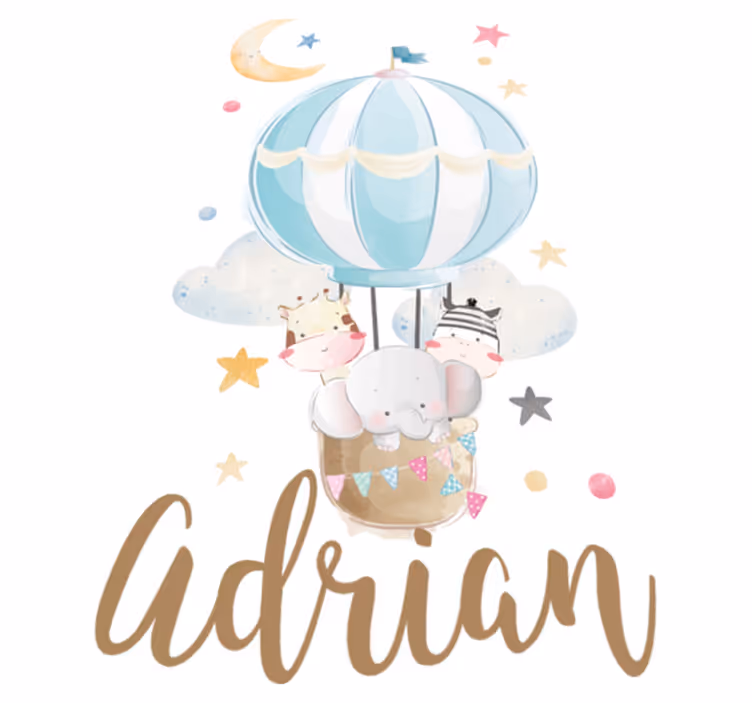 Kids vinyl carpet with three animals on balloons - TenStickers