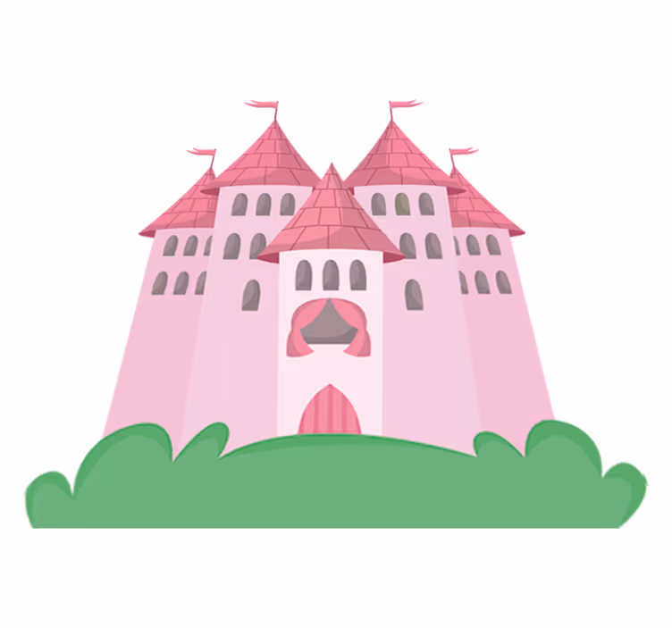 Kids vinyl carpet pink castle - TenStickers