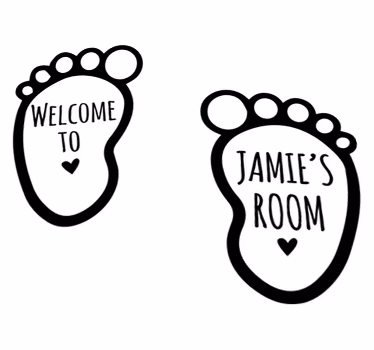 Kids vinyl carpet with personalized baby feet - TenStickers