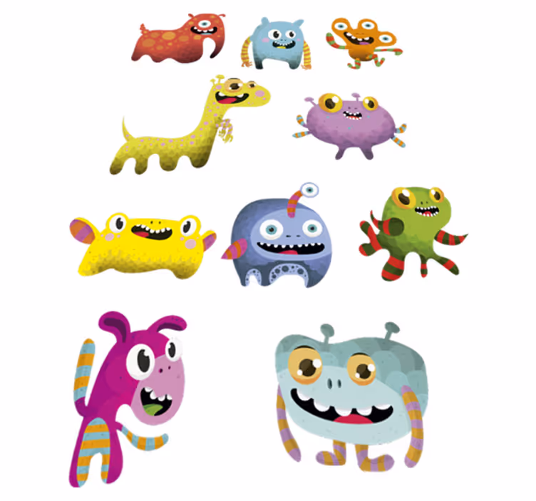 Kids vinyl carpet outer space monster collection - TenStickers