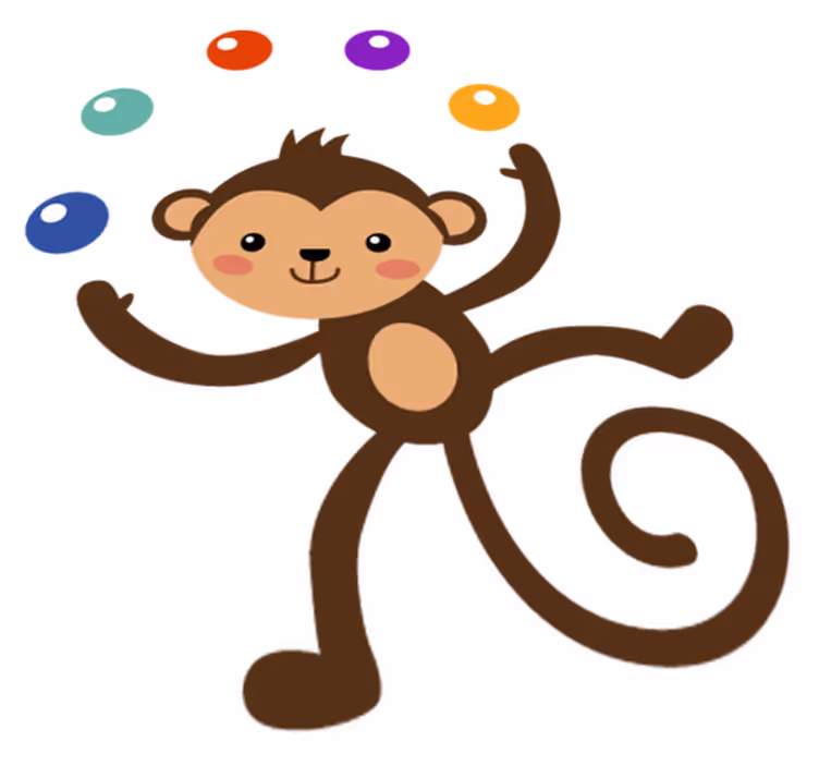 Kids vinyl carpet juggler monkey design - TenStickers