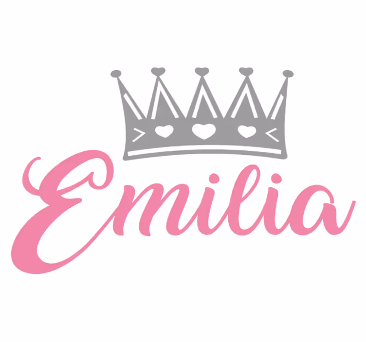 Kids vinyl carpet silver crown with pink name - TenStickers