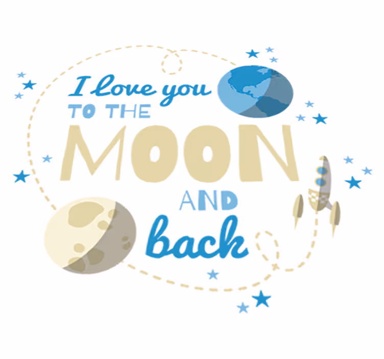 Kids vinyl carpet love you to the moon and back - TenStickers
