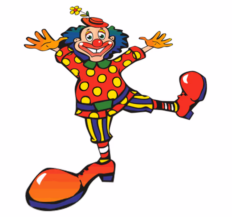 Kids vinyl carpet with dancing colorful clown - TenStickers