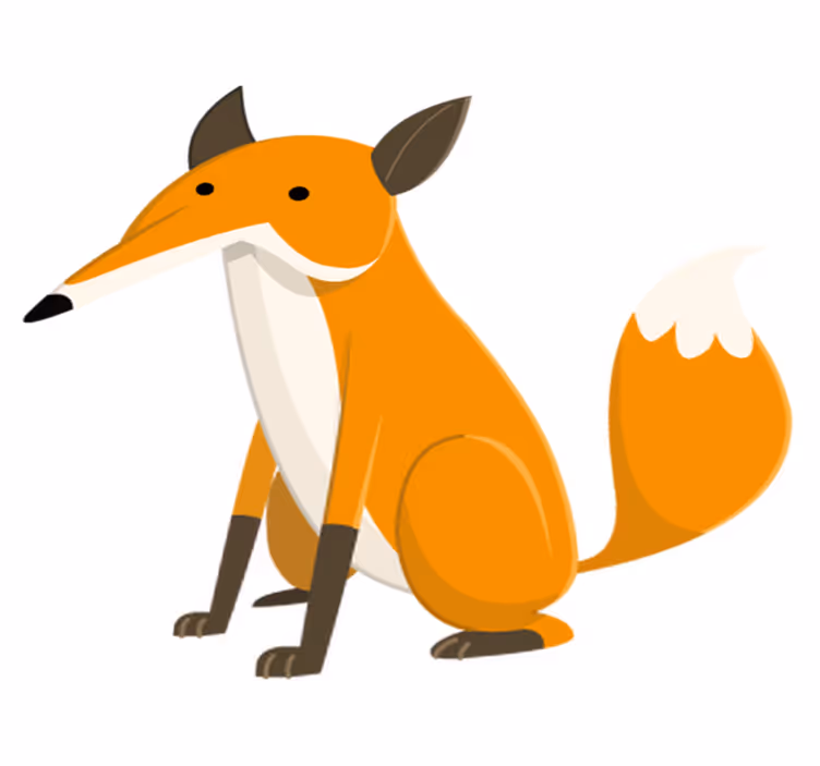 Kids vinyl carpet simple fox sitting - TenStickers