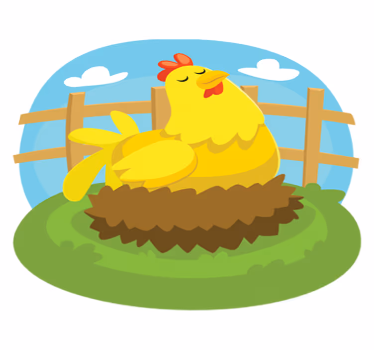 Kids vinyl carpet laying hen design - TenStickers