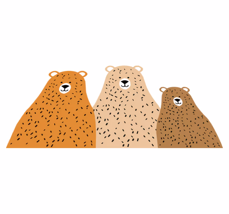 Kids vinyl carpet three bear friends - TenStickers