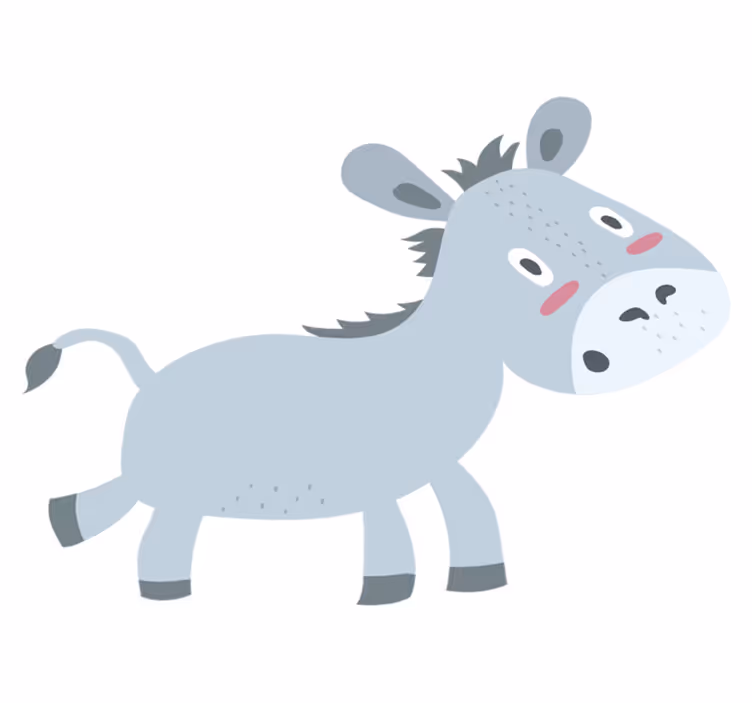 Kids vinyl carpet grey donkey design - TenStickers