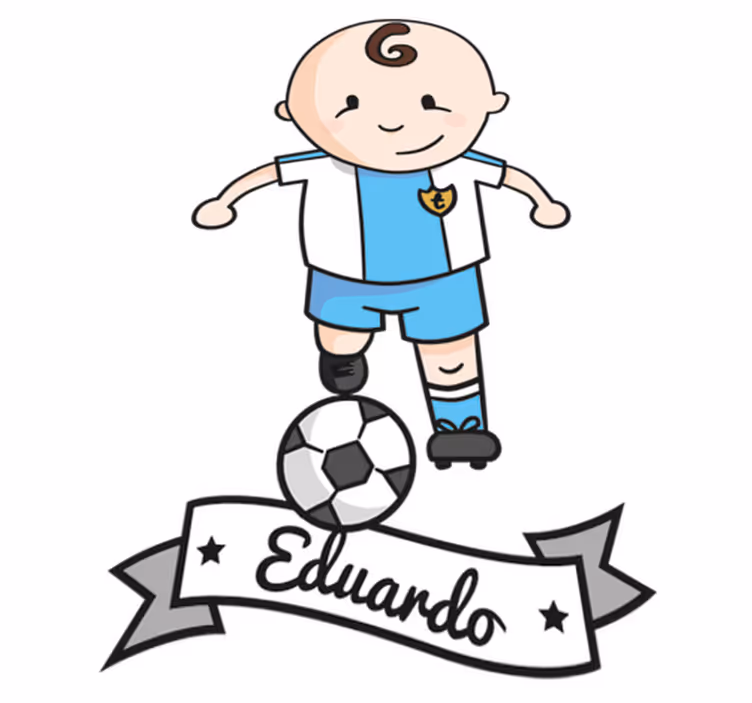 Kids vinyl carpet football player personalized - TenStickers