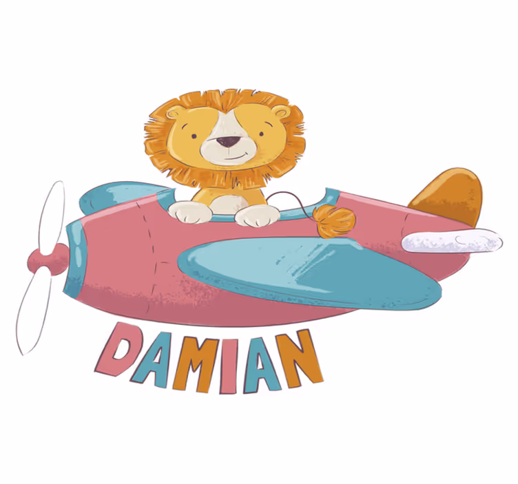Kids vinyl carpet personalized lion - TenStickers
