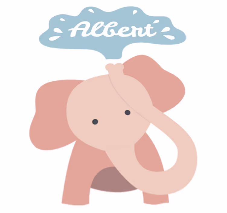 Kids vinyl carpet baby elephant personalized - TenStickers