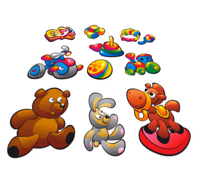 Kids vinyl carpet toy collection sticker - TenStickers