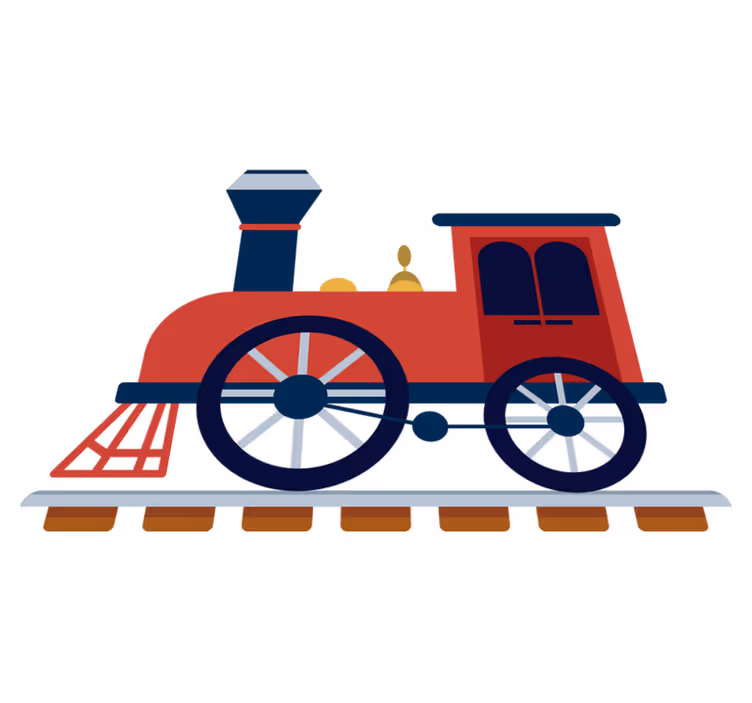 Kids vinyl carpet old red train design - TenStickers