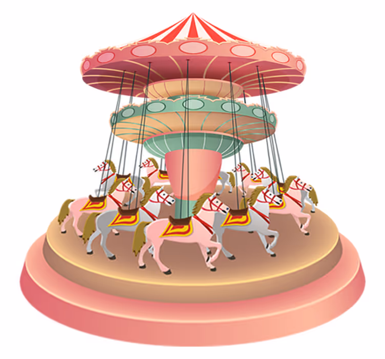 Kids vinyl carpet fair carousel - TenStickers